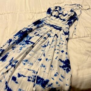 Tie Dye Panel High Split Dress